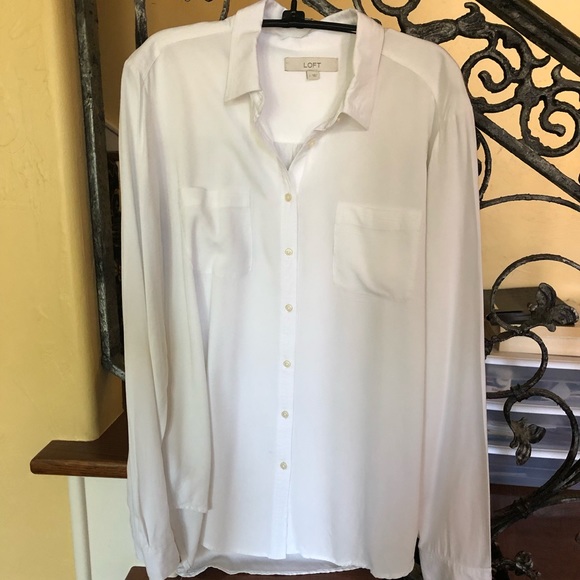 LOFT | Tops | Loft Classic White Shirt | Poshmark